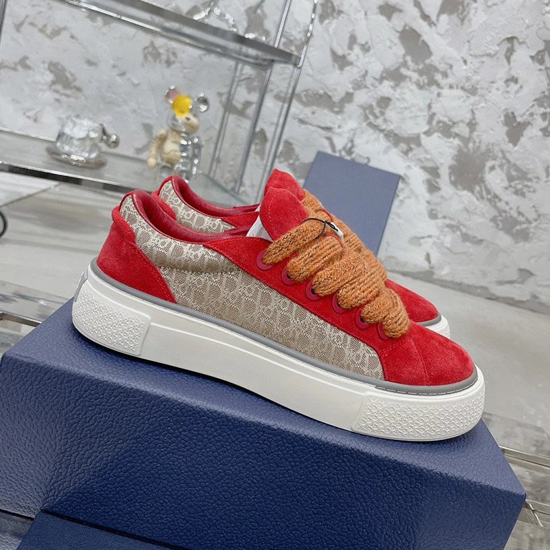 Dior B23 Oblique Low-Top Beige Sneakers - 3