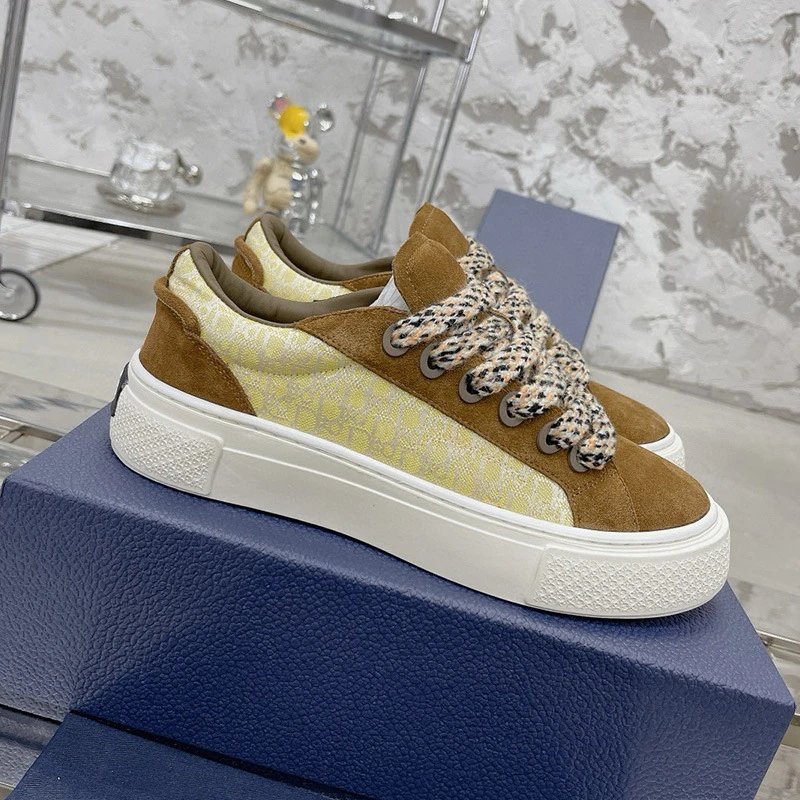 Dior B23 Oblique Low-Top Beige Sneakers - 6
