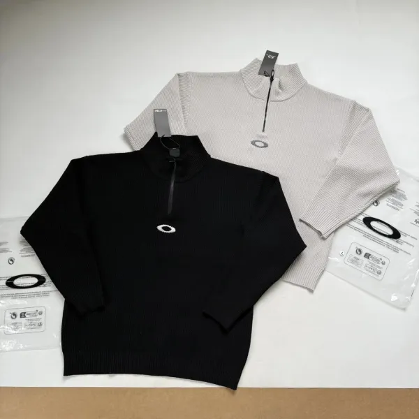 Oakley Half-Zip Knit Sweater Gray - 5