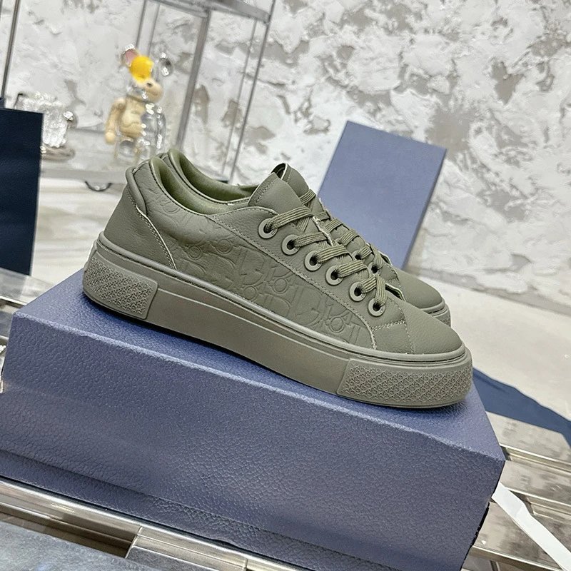 Dior B23 Oblique Low-Top Beige Sneakers - 24