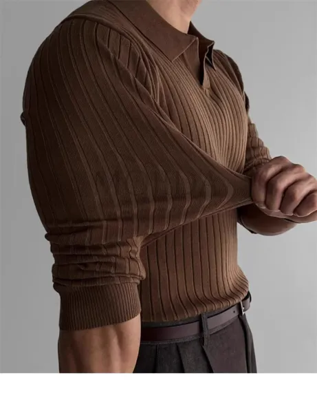 Ribbed Henley Knit Sweater White - 18