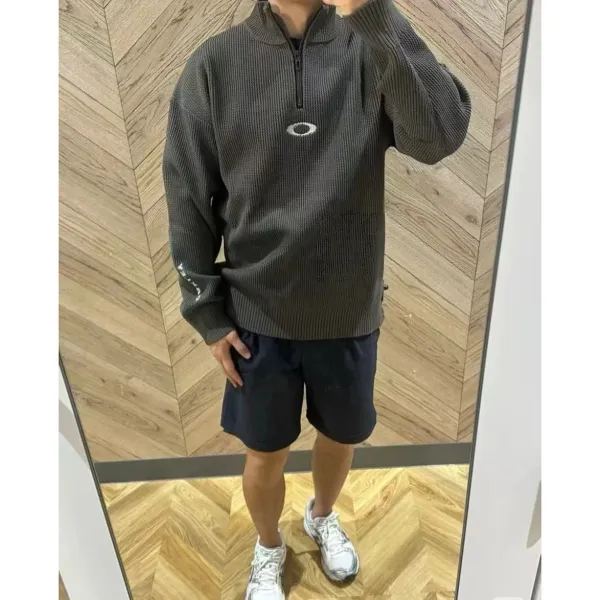 Oakley Half-Zip Knit Sweater Gray - 3