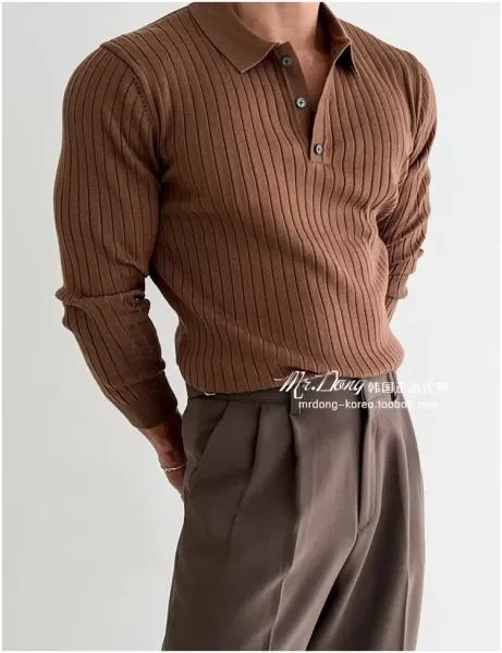Ribbed Henley Knit Sweater White - 34