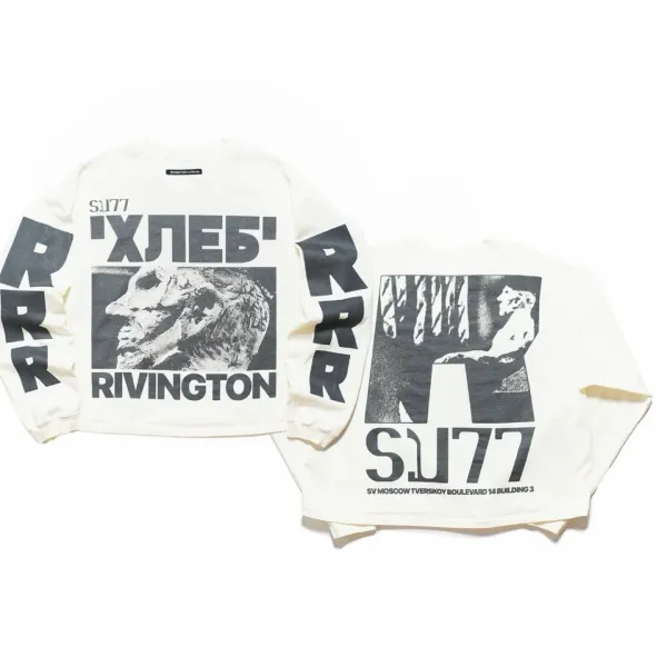 Rivington x SJ77 'Khleb' Graphic Long-Sleeve T-Shirt Off-White - 1