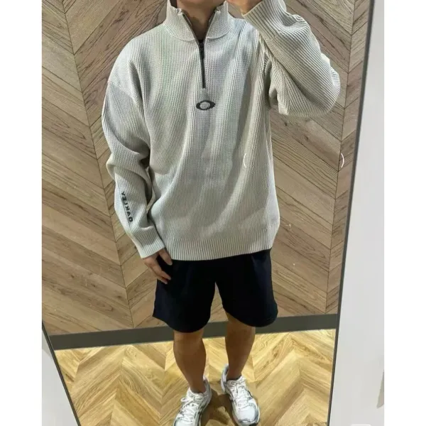 Oakley Half-Zip Knit Sweater Gray - 4