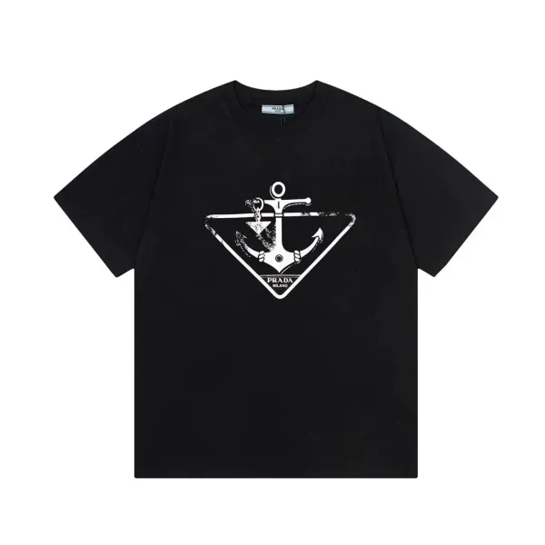 Prada Anchor Print Black T-Shirt - 1