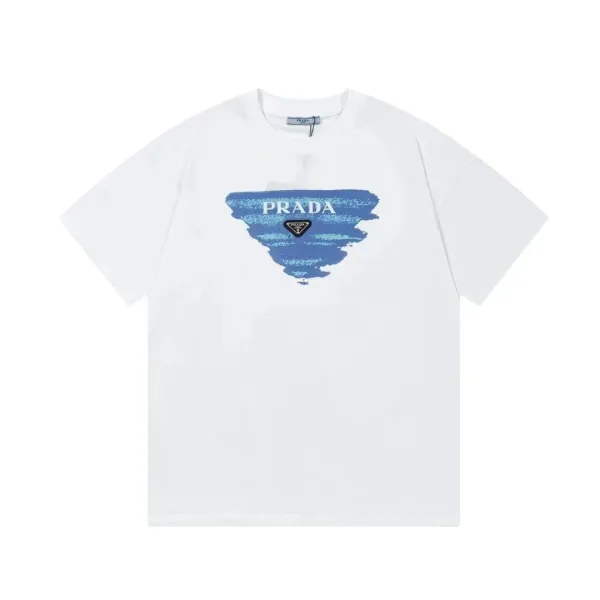 Prada Logo Graphic Print White T-Shirt - 1