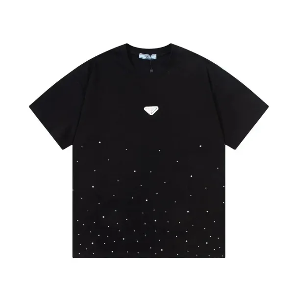 Prada Triangular Logo Starfield Black T-Shirt - 1