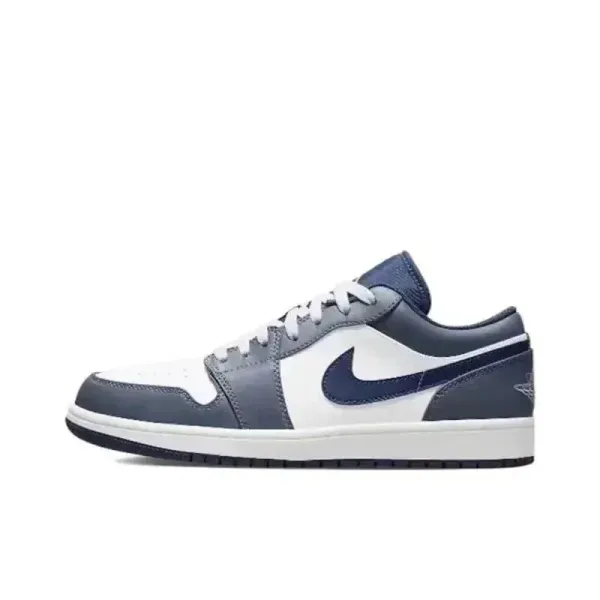 Air Jordan 1 Low Obsidian White Sneakers - 1