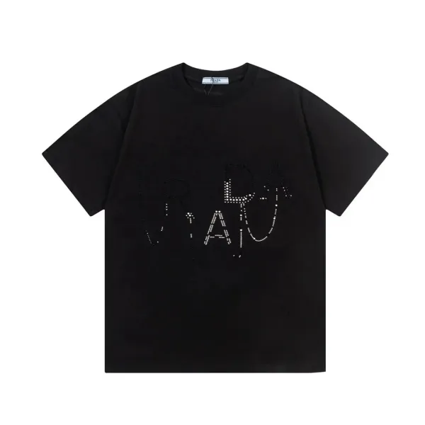 Prada Crystal-Embellished Logo T-Shirt Black - 1