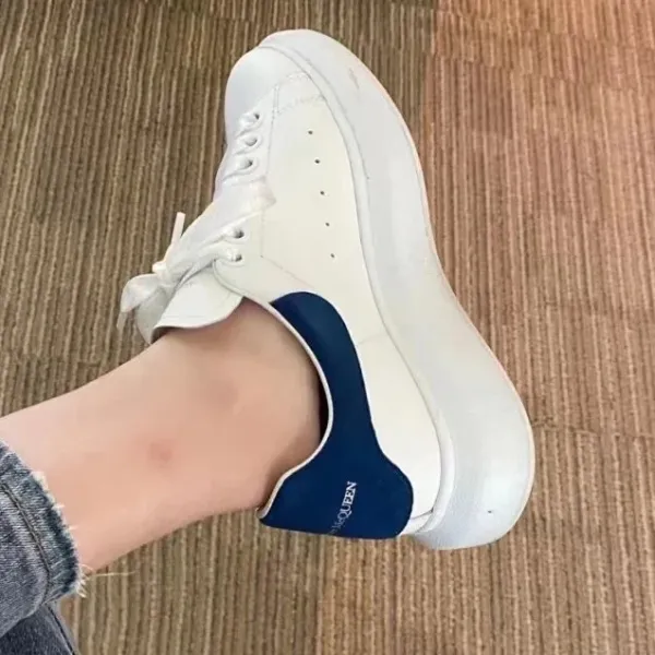 Alexander McQueen Oversized Sneaker White and Navy Chunky Sneakers - 1