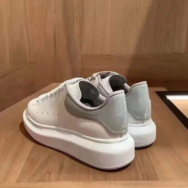 Alexander McQueen Oversized Sneakers White with Glossy Gray Accents Sneakers - 1