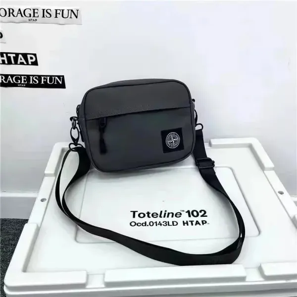 Stone Island Compass Logo Black Nylon Backpack - 4