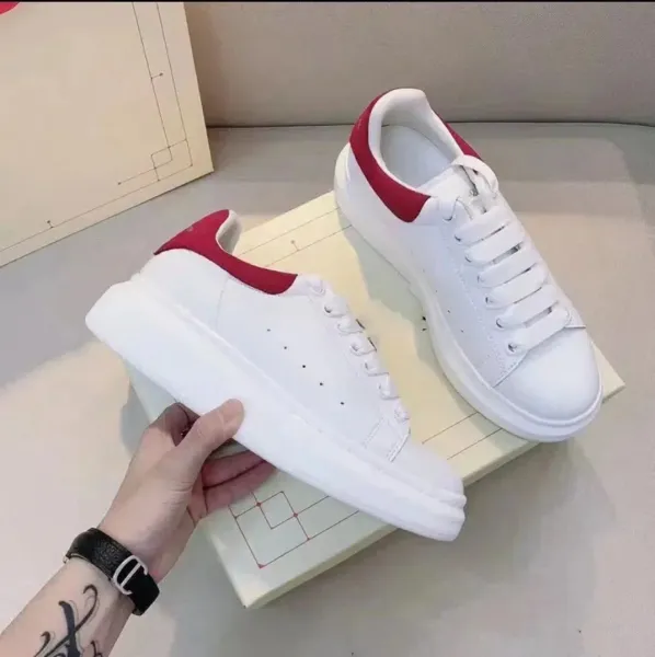 Alexander McQueen Oversized Sneakers White with Red Accents Sneakers - 1