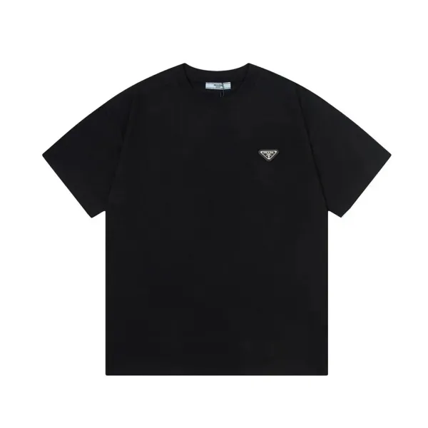 Prada Triangle Logo Black T-Shirt - 1