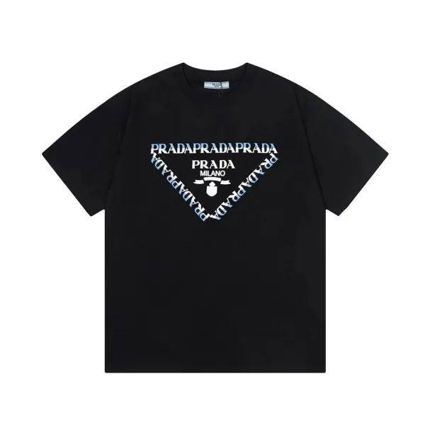 Prada Re-Nylon Triangle Logo Black T-Shirt - 1