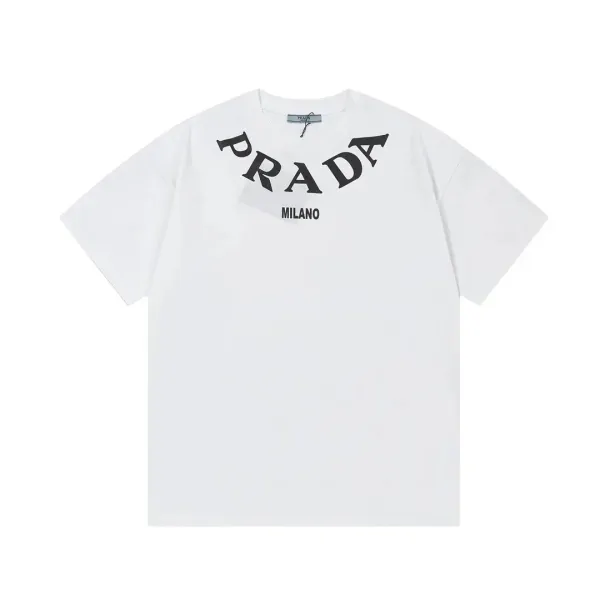 Prada Logo Arch Print White T-Shirt - 1