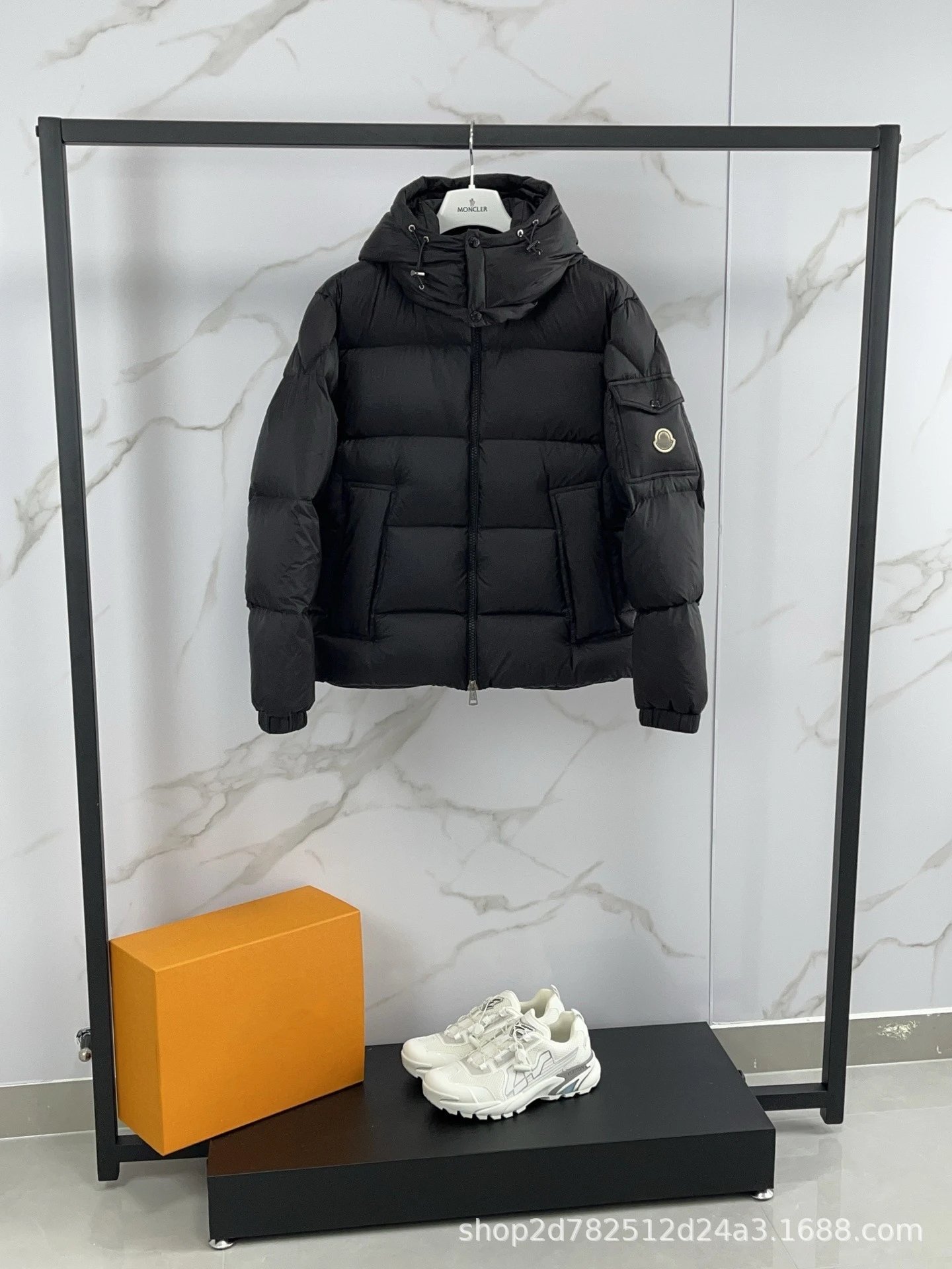 Moncler Maya Hooded Down Jacket Black