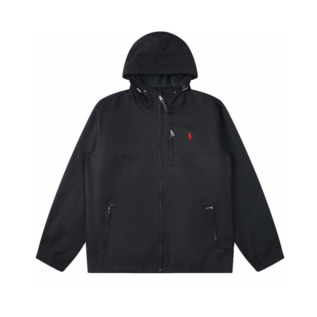 Ralph Lauren Black Hooded Windbreaker