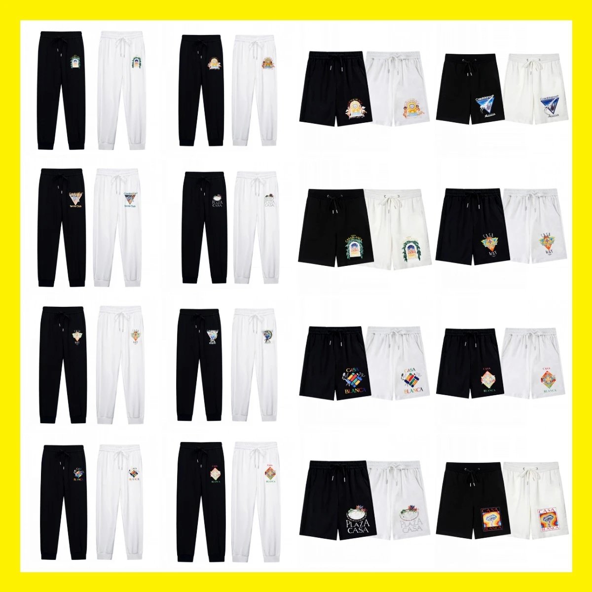 【奕辰G】外贸批发裤子印花休闲运动5分短裤情侣收脚长裤子