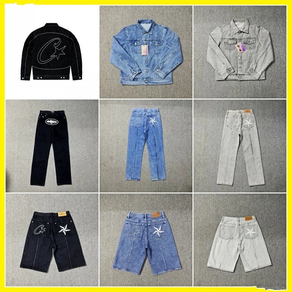 【奕辰G】牛仔裤美式高街复古做旧休闲五分长裤