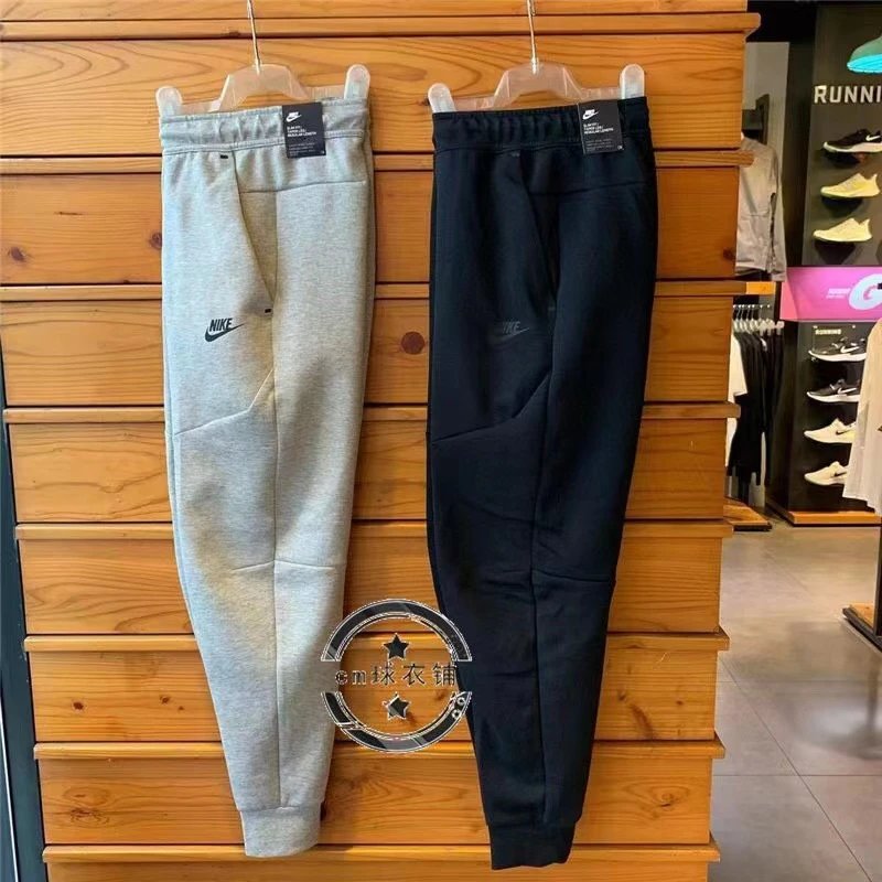 【靖之G】外爆款男士卫裤跨境钩子印花拼接针织锥形束腿休闲运动裤