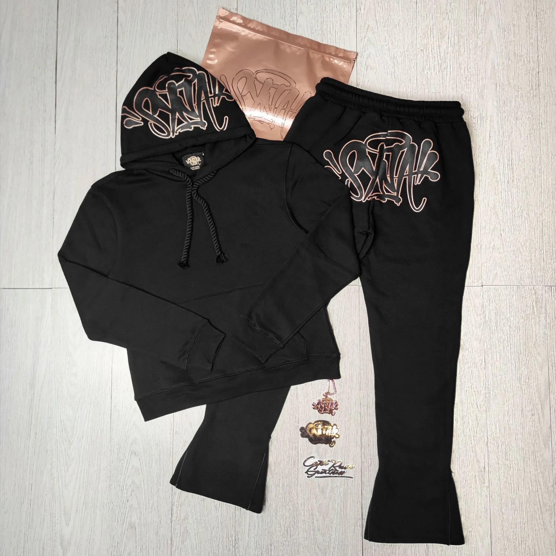 【清柒G】Syna world Drill风美式街头嘻哈连帽加绒卫衣男潮牌宽松运动套装