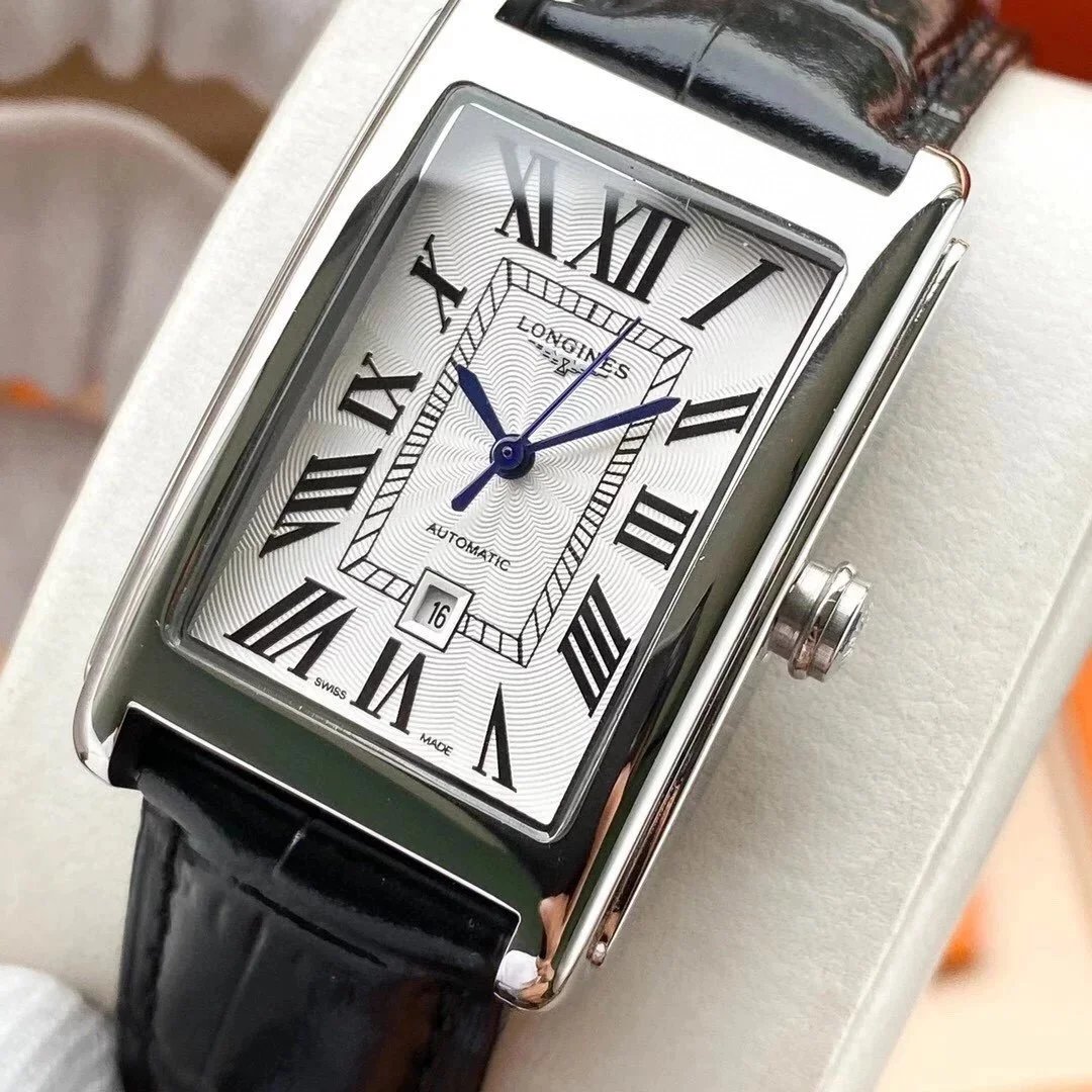 Longines La Grande Classique Silver Dial Black Leather Strap Mechanical Watch Watches - 7