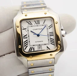 thumbnail for 【特价】手表 cartier 卡地亚手表 山度士手表 机械表 西铁城8215 万盛出品 40mm 35mm 手表女 男表 日历 男士 奢侈品 腕表 运动手表 watch 手表男 防水 卡地亚 山度士