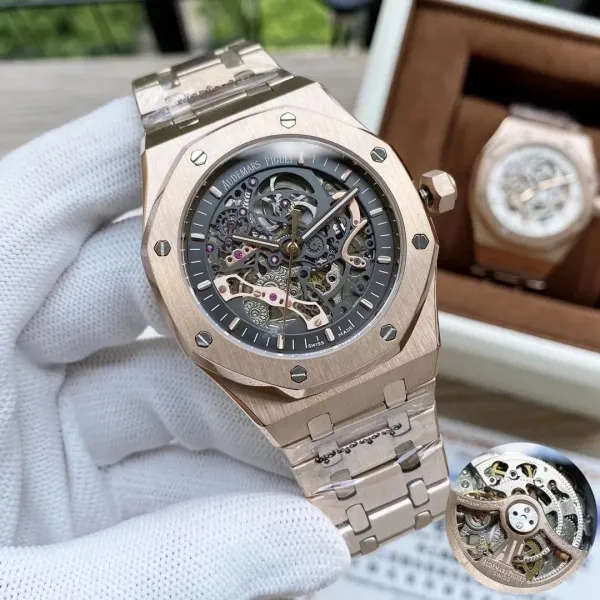 Audemars Piguet Royal Oak Skeleton Silver Mechanical Watch Watches - 4