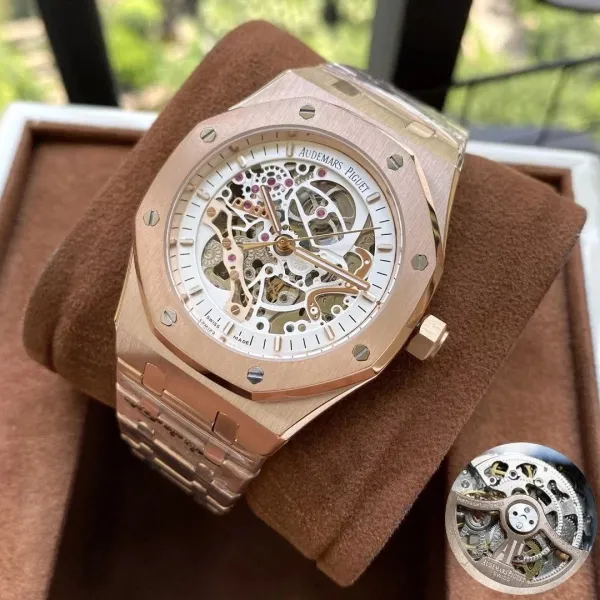 Audemars Piguet Royal Oak Skeleton Silver Mechanical Watch Watches - 6