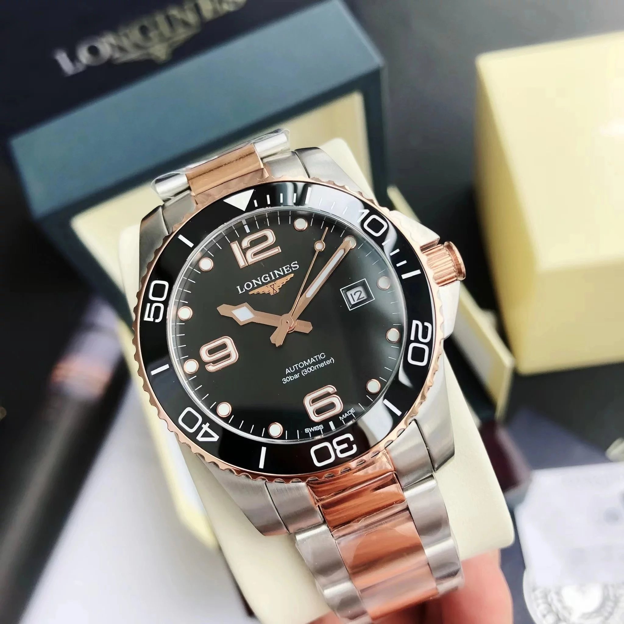 Longines Hydroconquest Blue Dial Two-Tone Stainless Steel Mechanical Watch - 9