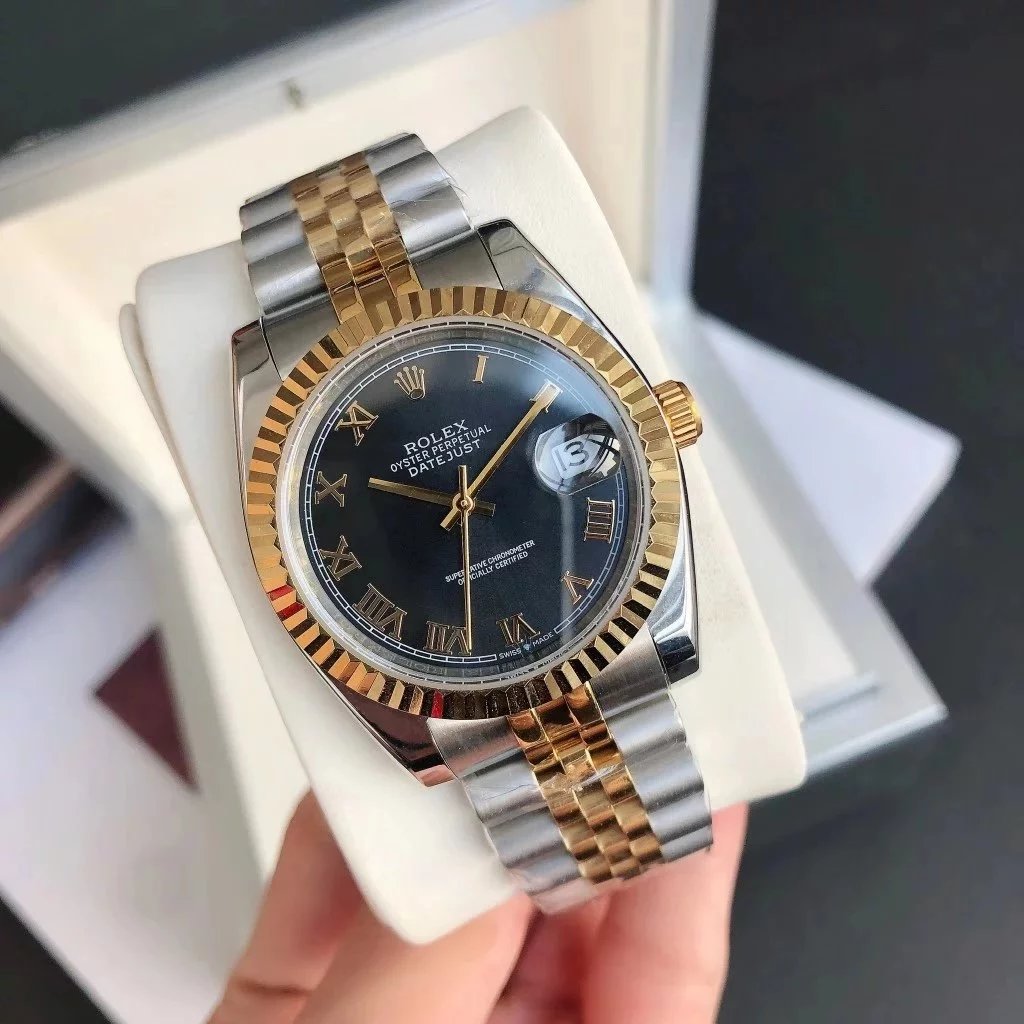 Intergold-Black Disc Steel Strap [5-Pearl Strap