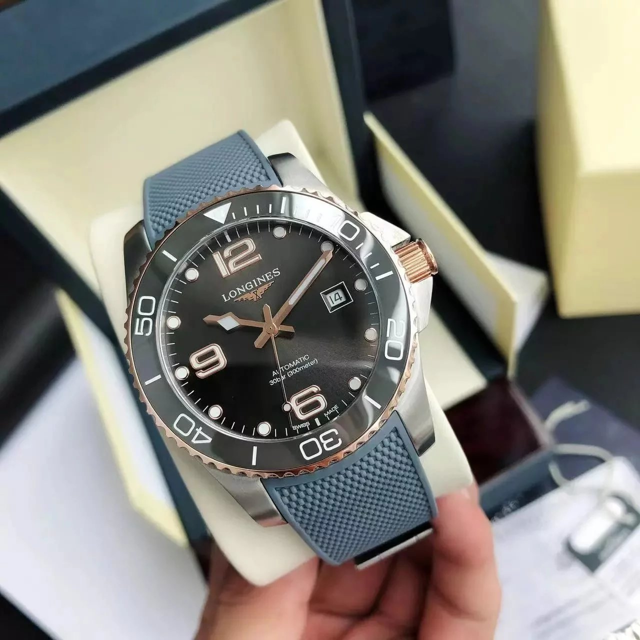 Longines Hydroconquest Blue Dial Two-Tone Stainless Steel Mechanical Watch - 2