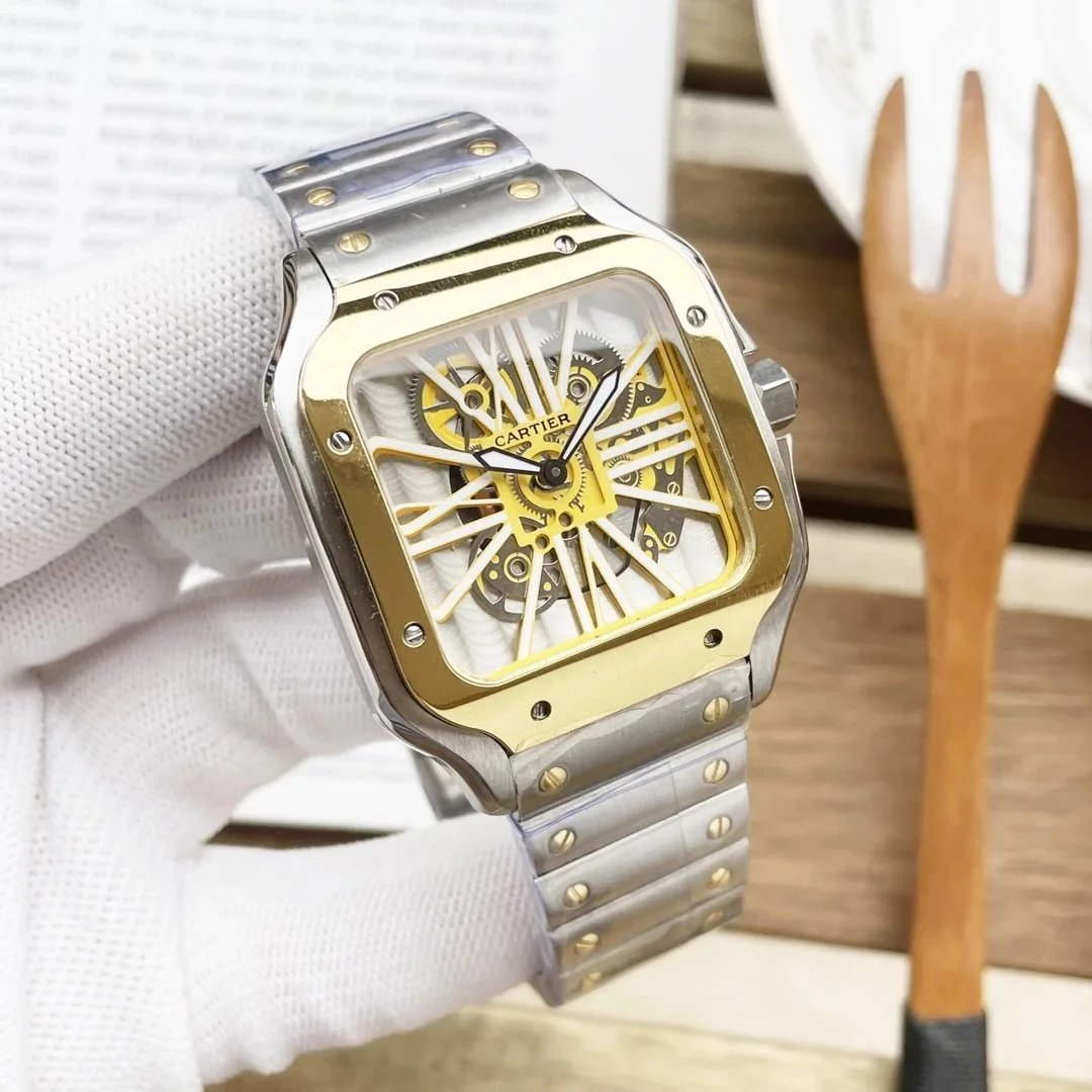 Cartier Santos Skeleton — Gold Case – Gold-Plated Steel Band colorway — USFans Spreadsheet photo