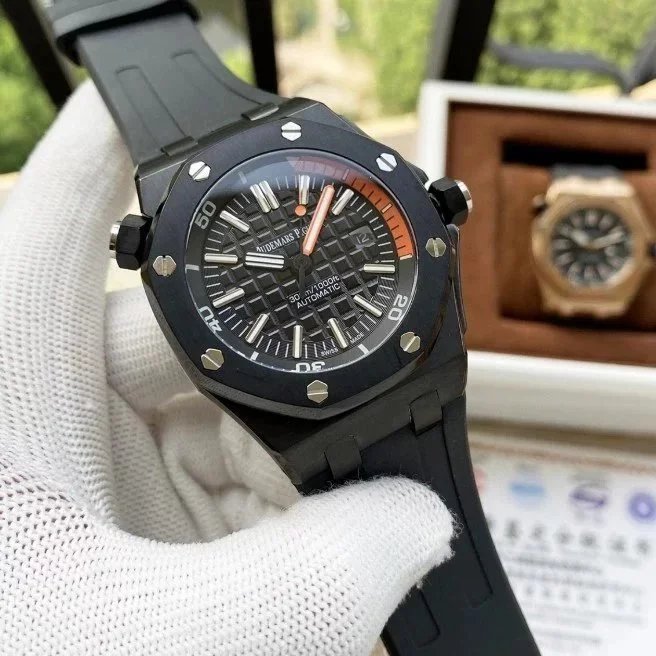Audemars Piguet Royal Oak Offshore Diver — [Orange Inner Ring] Black Case Black Strap colorway — USFans Spreadsheet photo