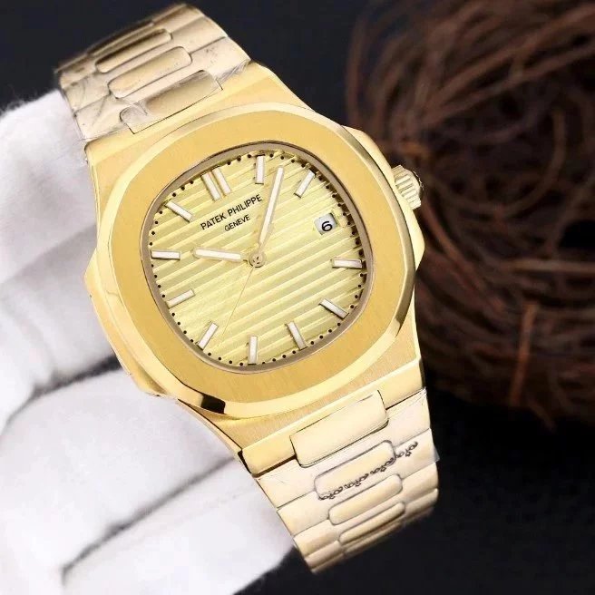 Full gold color case - gold plate steel band