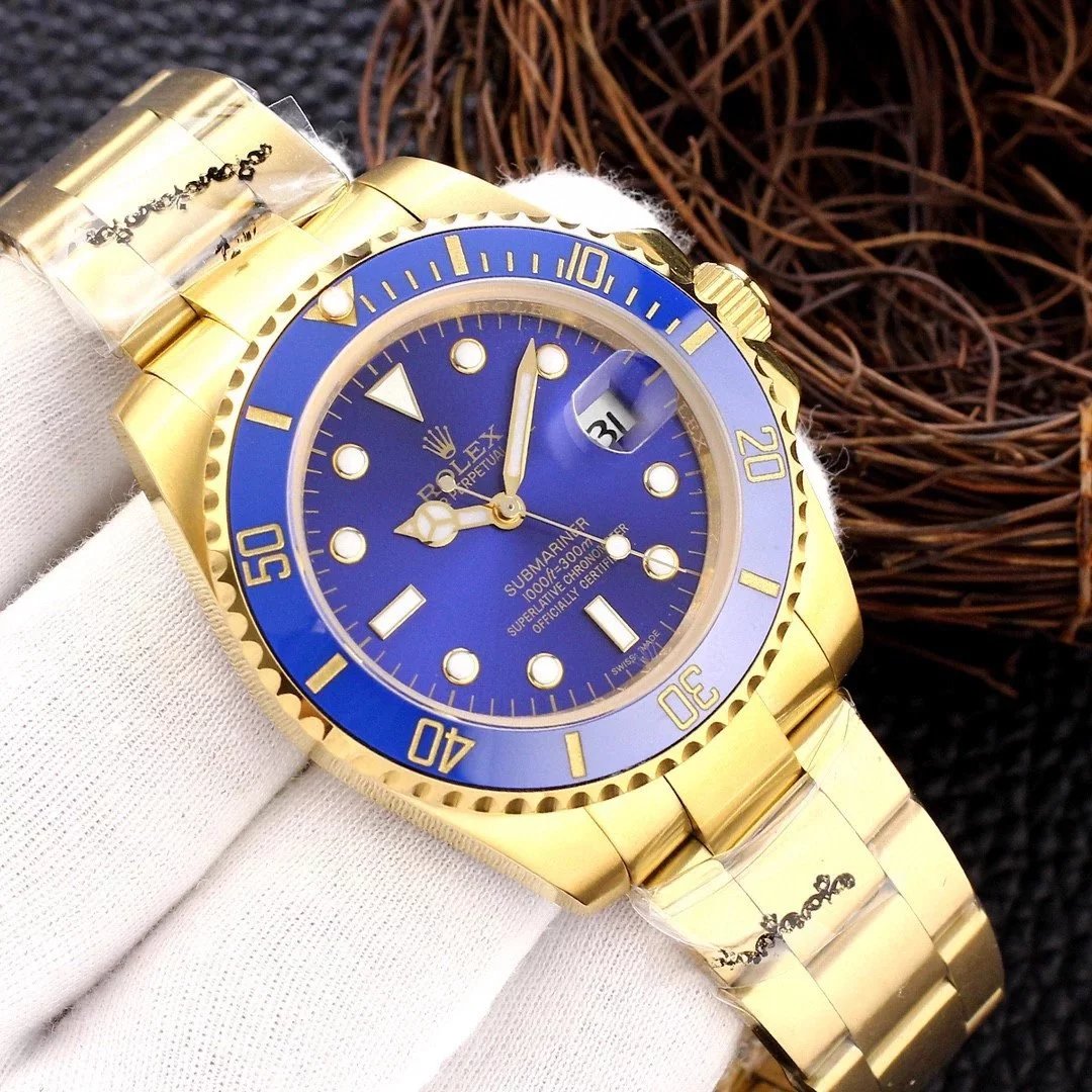 Rolex Submariner Blue Dial Black Ceramic Bezel Mechanical Watch - 37
