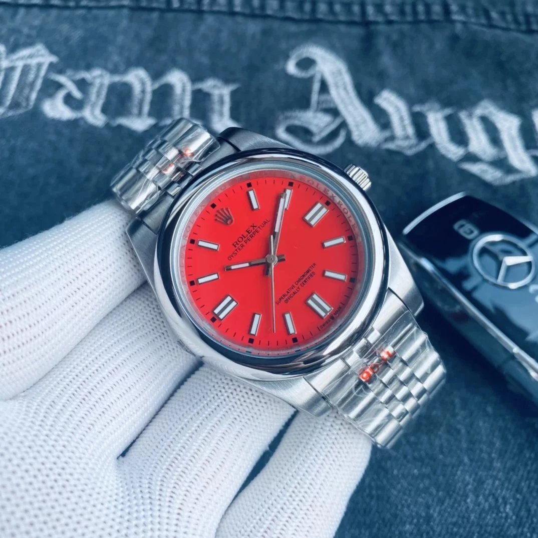 Silver Case · Red Dial · Steel Bracelet 41MM (Suitable for Men) / Without full package