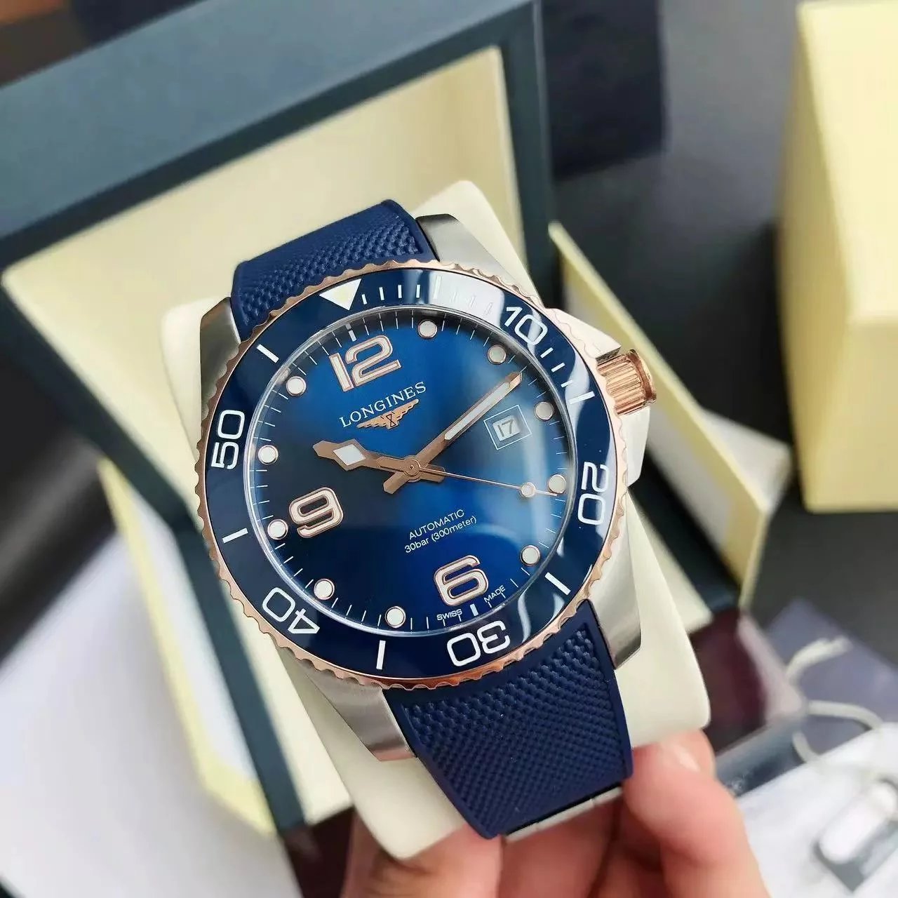 Longines Hydroconquest Blue Dial Two-Tone Stainless Steel Mechanical Watch - 6