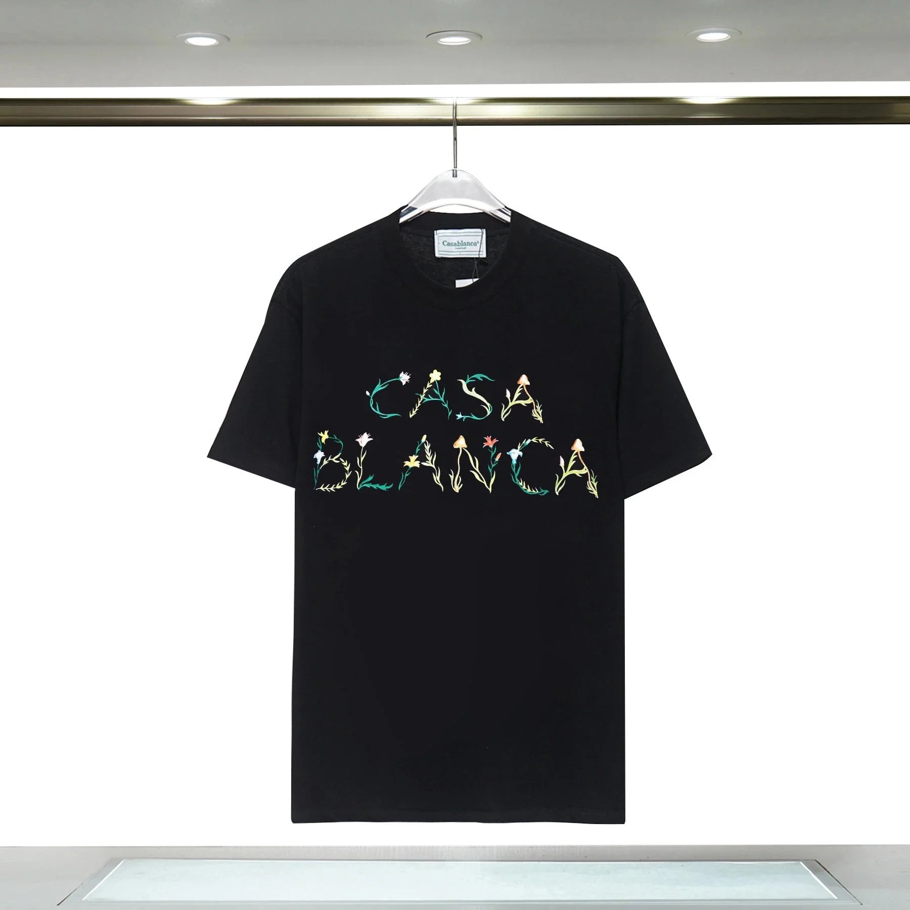 Casa Blanca Casa Blanca Black Floral Embroidered T-Shirt Black