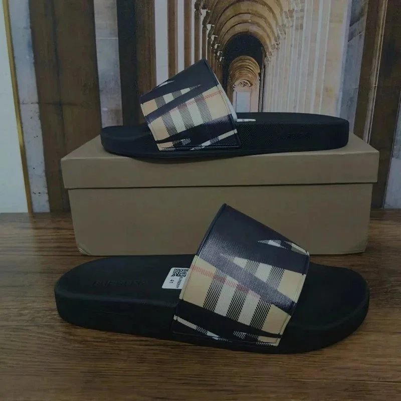 Burberry Logo Slider Black Sandals - 11