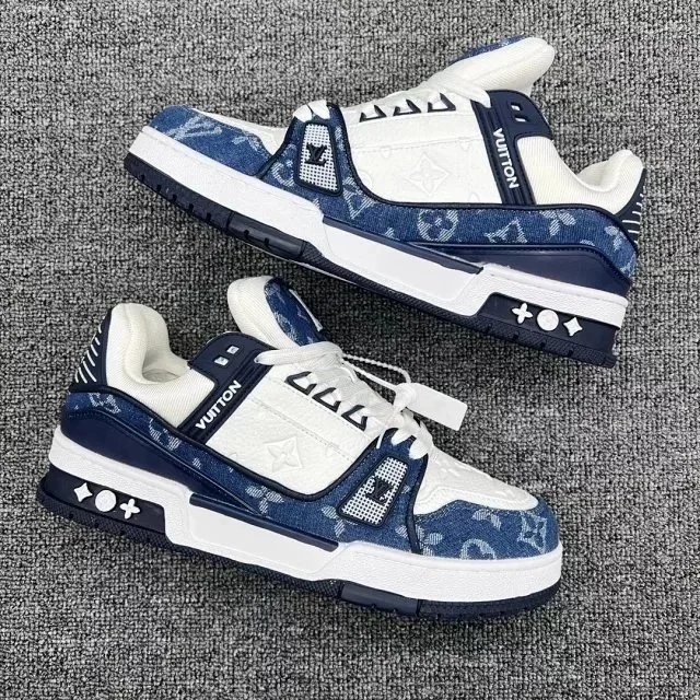 Louis Vuitton Trainer Monogram Embossed White and Black Sneakers - 8