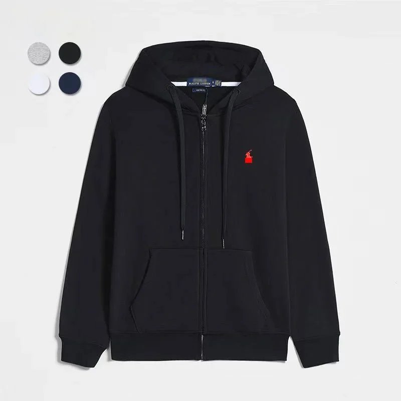Zipper shirt with black and red logo