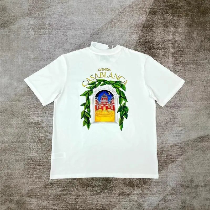 White Casablanca T-Shirt with Architectural Print