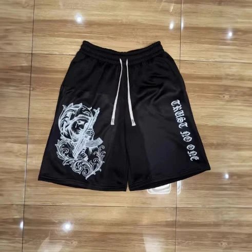 Black Graphic Print Shorts