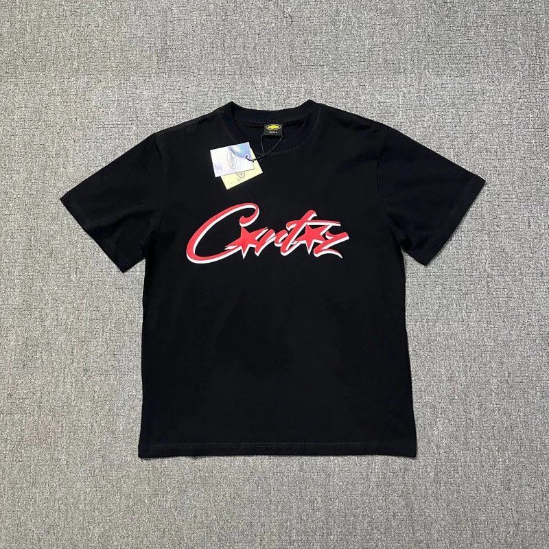 Corteiz T-shirt Star Script Logo Black