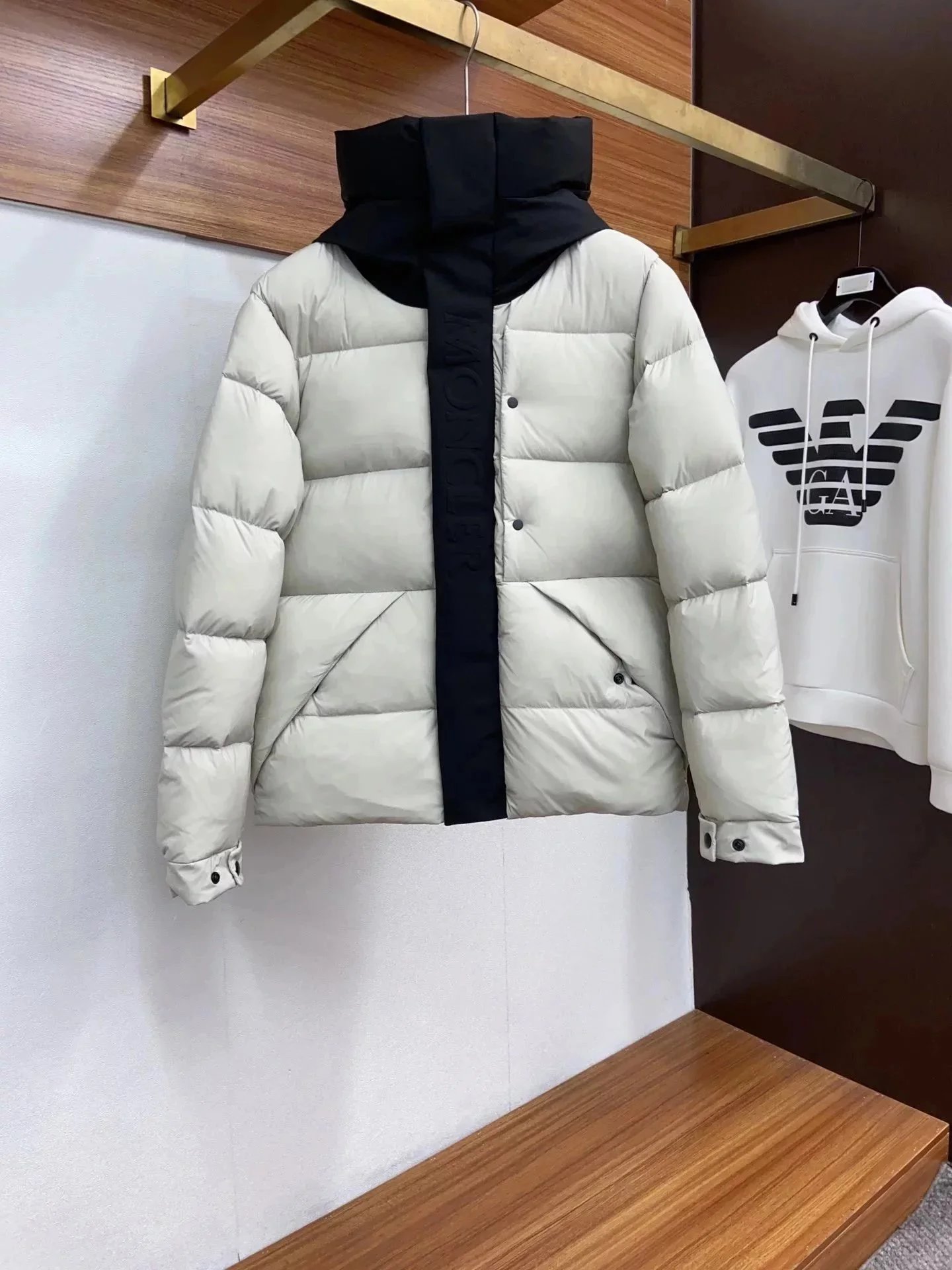 Moncler Logo Patch Down Jacket Black - 12