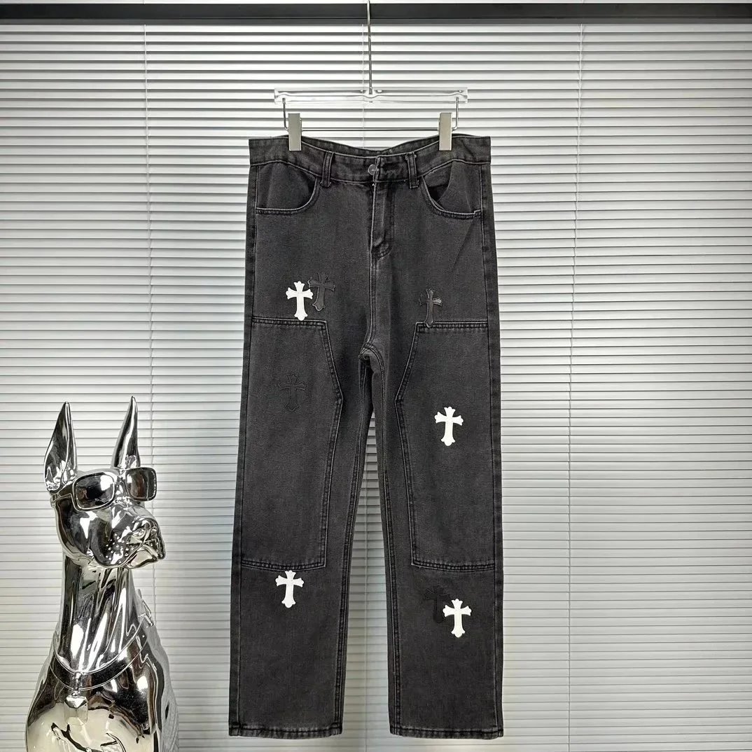 Chrome Hearts Cross-Embellished Distressed Black Jeans - 13