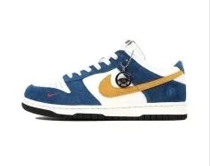 KZ DUNK white, blue, and yellow CZ6501-100 SKU image